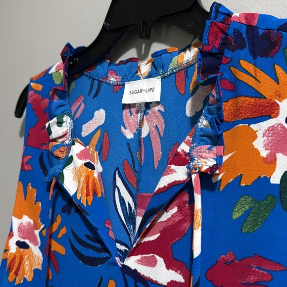 SugarLips Esby Floral Graceland Ruffle Trim Mini Dress - Picture 9 of 10